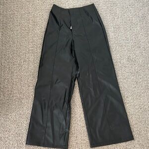 NWT Commense black faux leather Trousers